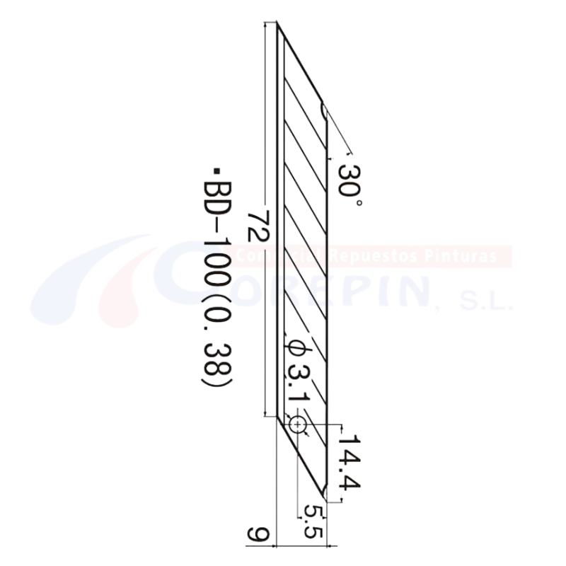 Cuchillas Biseladas 30º BD-100