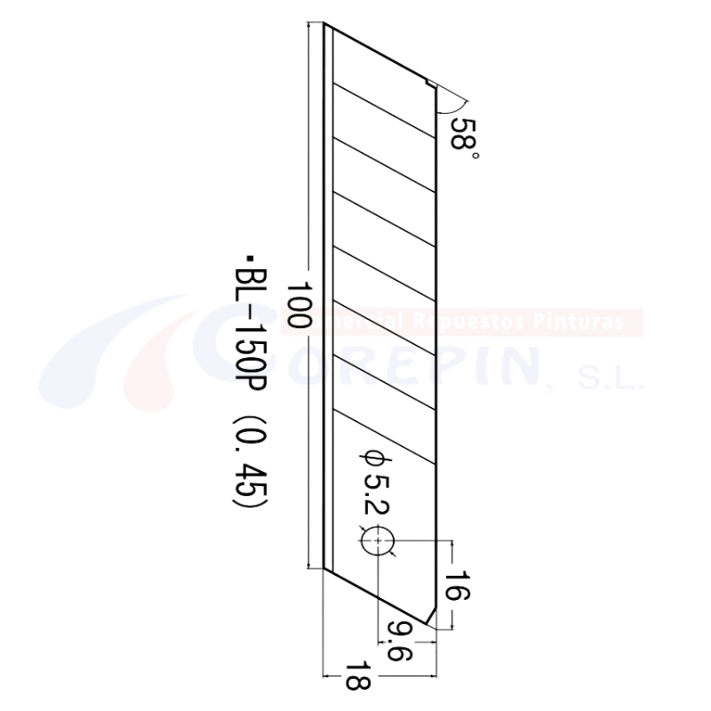 Cuchillas Anchas BL-150P