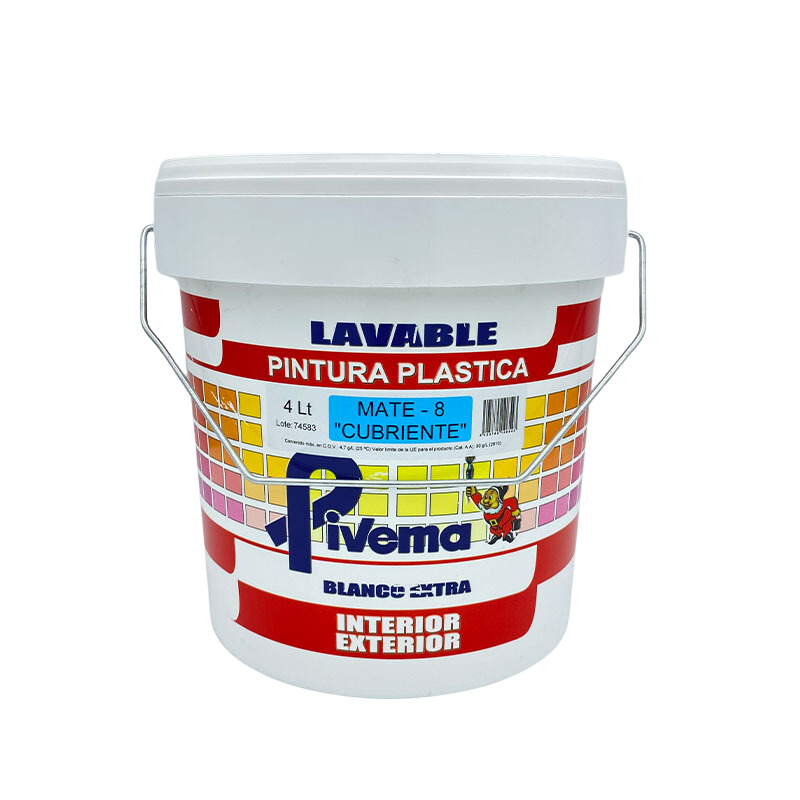 Pintura Plastica Mate 8 Blanco