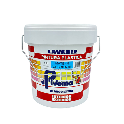 Pintura Plastica Mate 8 Blanco