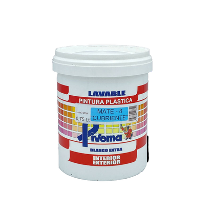 Pintura Plastica Mate 8 Blanco