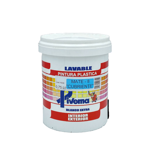 Pintura Plastica Mate 8 Blanco