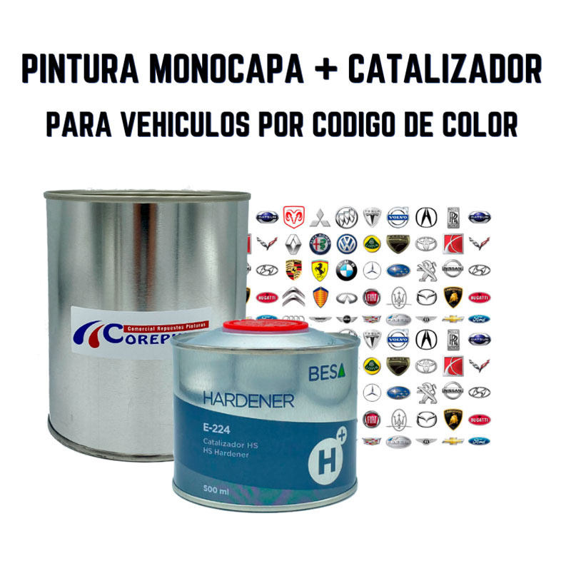 Kit Pintura Monocapa y Catalizador para Coche/Moto por Código de Color